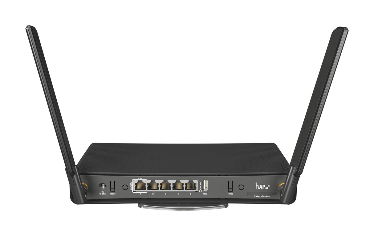 Mikrotik hAP ax³ trådløs router Gigabit Ethernet Dual-band (2,4 GHz / 5 GHz) Sort