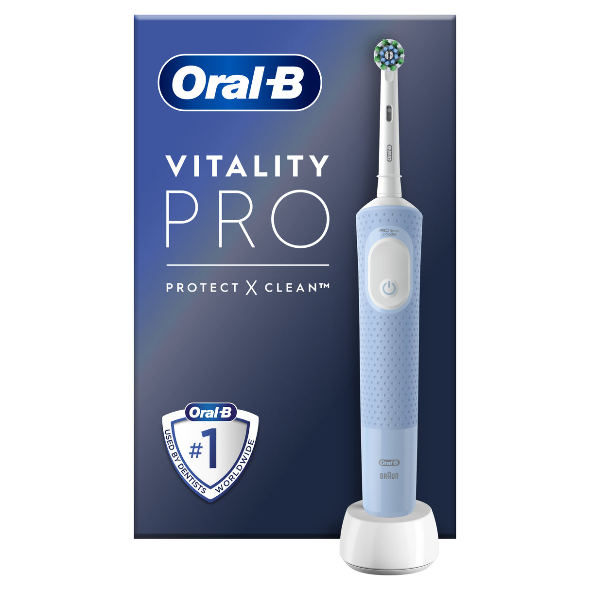 Oral-B Vitality Pro Voksen Roterende, pulserende tandbørste Grå, Hvid