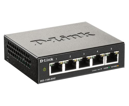 D-Link DGS-1100-05V2/E network switch Managed L2 Gigabit Ethernet (10/100/1000) Black