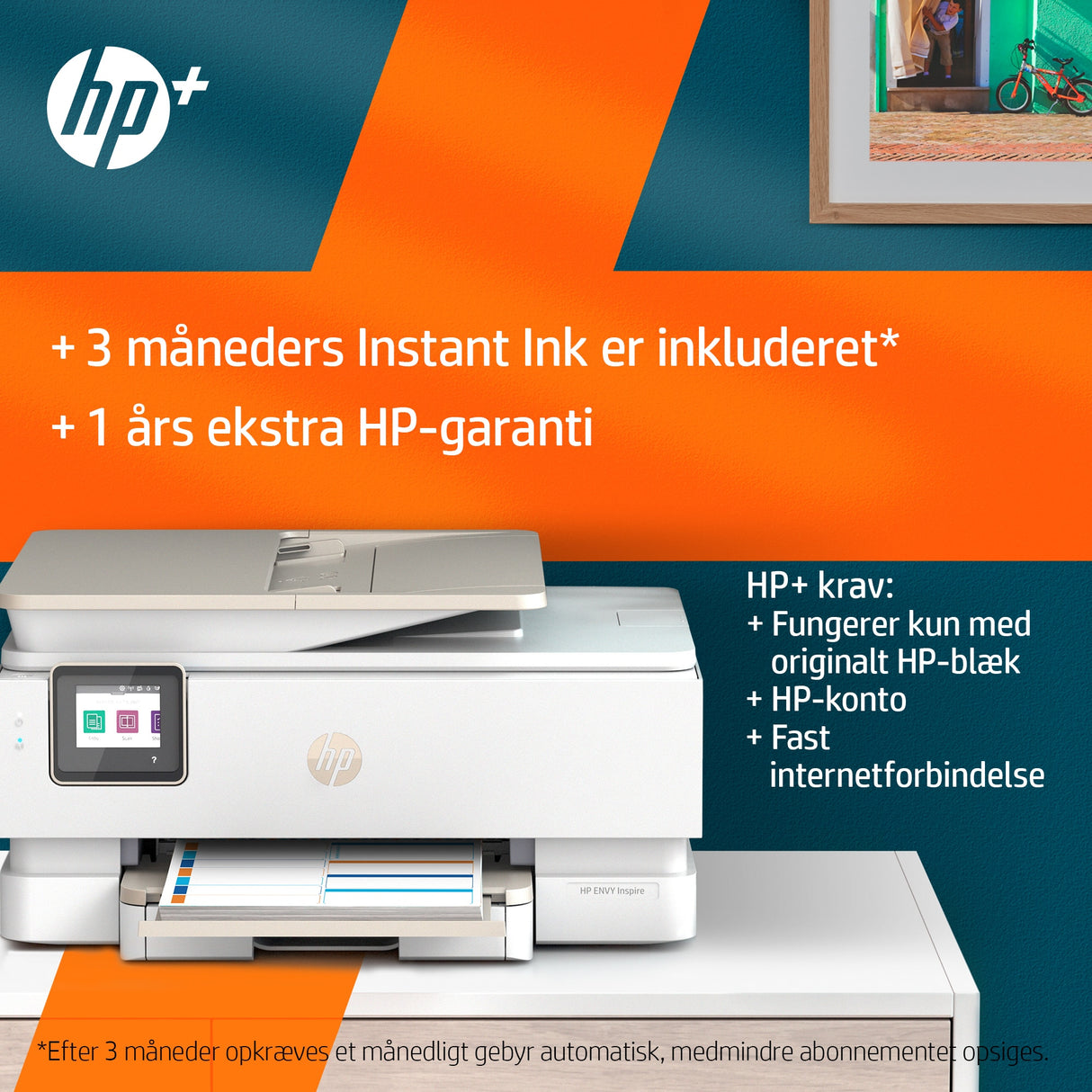 HP ENVY Inspire 7920e Trådløst All-in-One Farve Printer, Instant Ink; Kopimaskine, scanner
