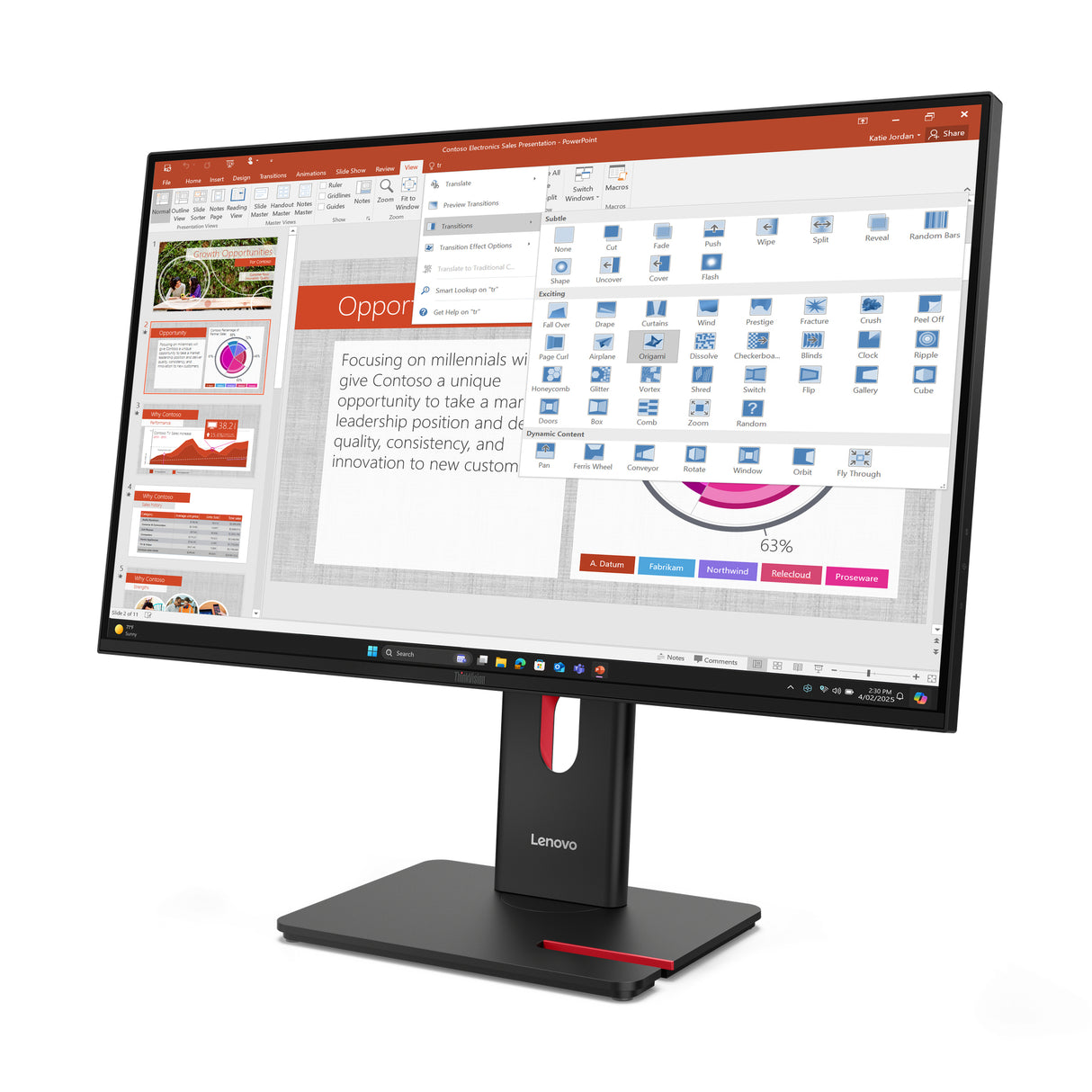 Lenovo ThinkVision T27-40 LED display 68,6 cm (27") 1920 x 1080 pixel Fuld HD Sort
