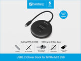 SANDBERG USB3.2 Cloner Dock for M2+NVMe