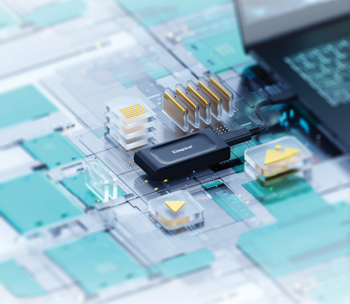 Kingston Solid state-drev XS1000 2TB USB 3.2 Gen 2