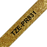 Brother TZE-PR831 etiketbånd Sort på guld