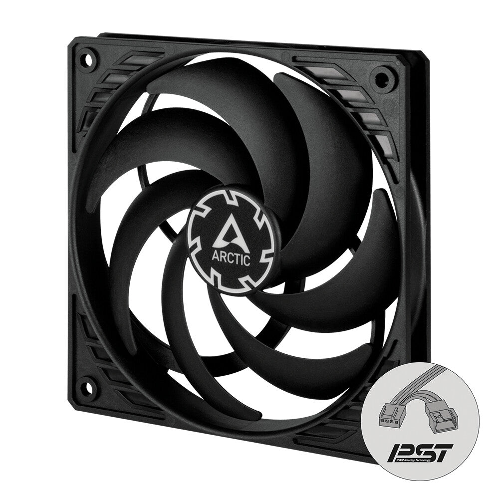 ARCTIC P12 Slim PWM PST Computerkabinet Ventilator 12 cm Sort 1 stk