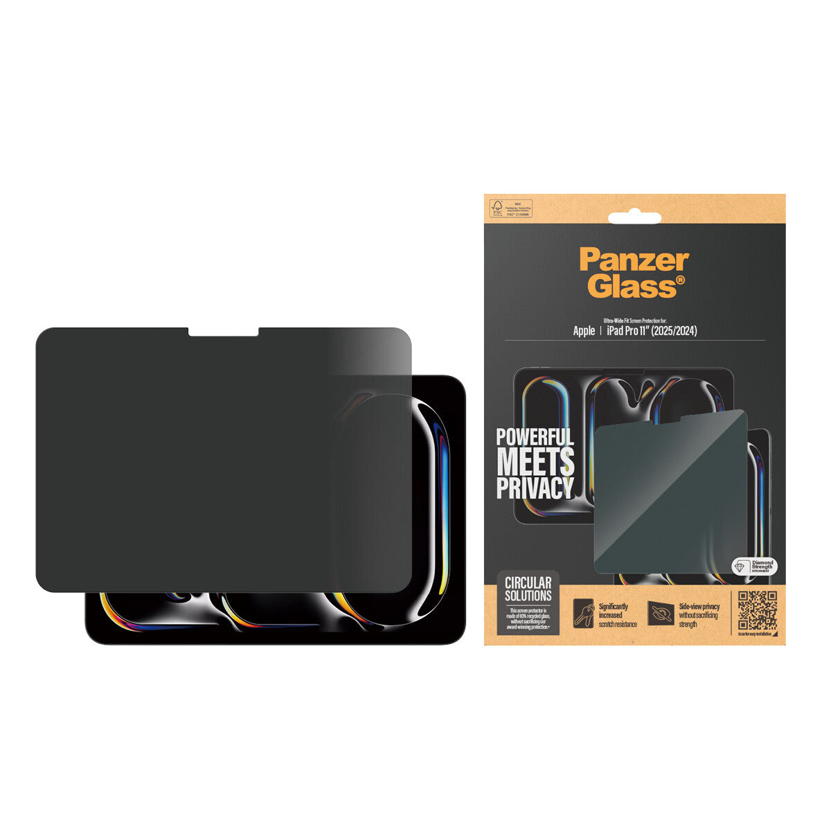 PanzerGlass ® 2-Way Privacy Skærmbeskyttelse ® iPad Pro 11'' (2024-2025) | Ultra-Wide Fit
