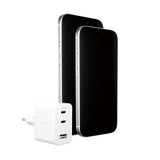 PanzerGlass empower by ® Turbo 70W Multiple Oplader inkl. 2 x USB-C + USB-A | EU Stik | Silver White