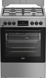 Beko FBM62320SDS Fritstående komfur Elektrisk Gaskomfur Sort, Sølv