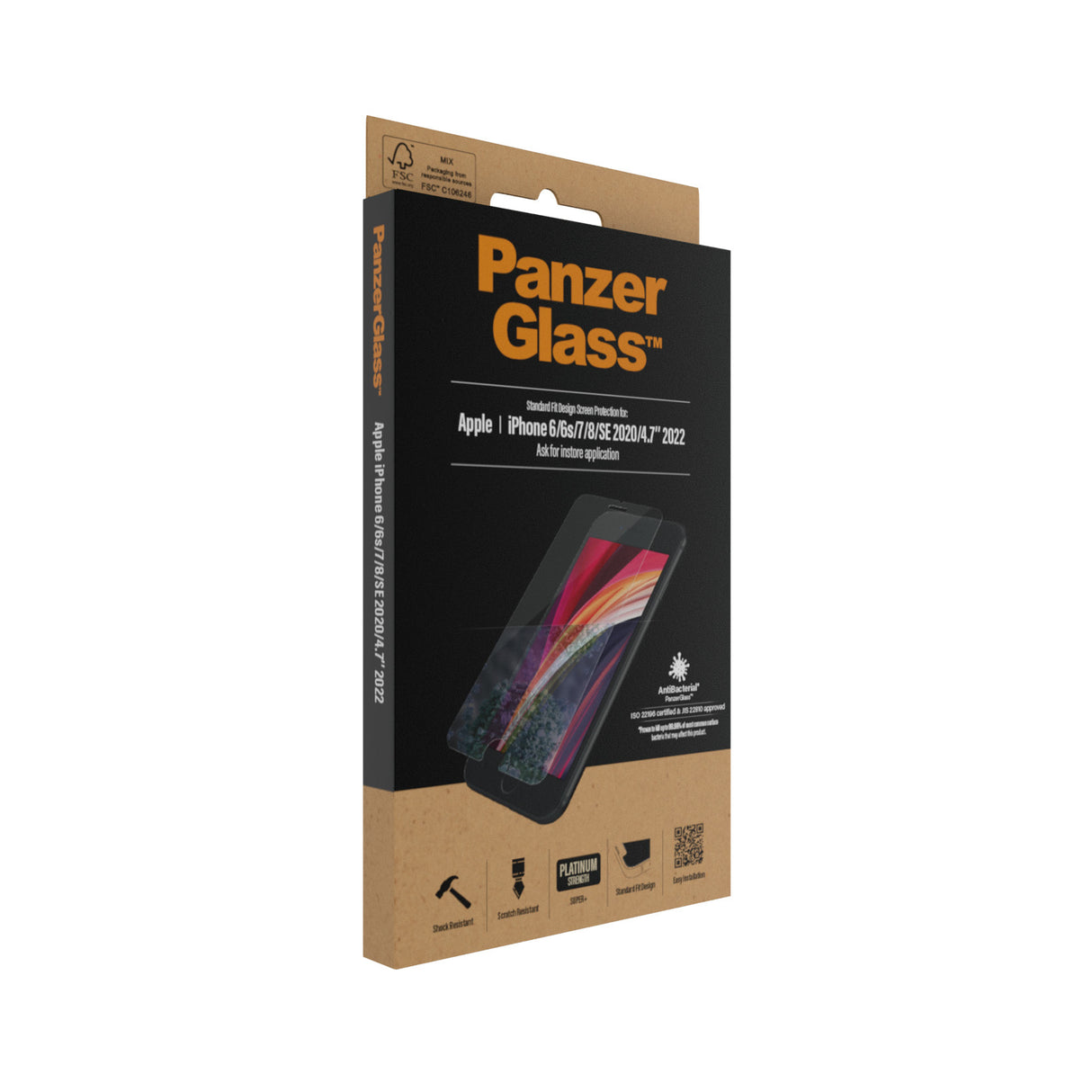 PanzerGlass ® Skærmbeskyttelse iPhone 8 | 7 | 6s | 6 | SE (2020/2022) | Standard Fit