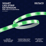 Deltaco SMART HOME LED-stripforlænger, 1 m, RGB, 2700K-6500K, 6 stikben, passer til SH-LS3M, hvid
