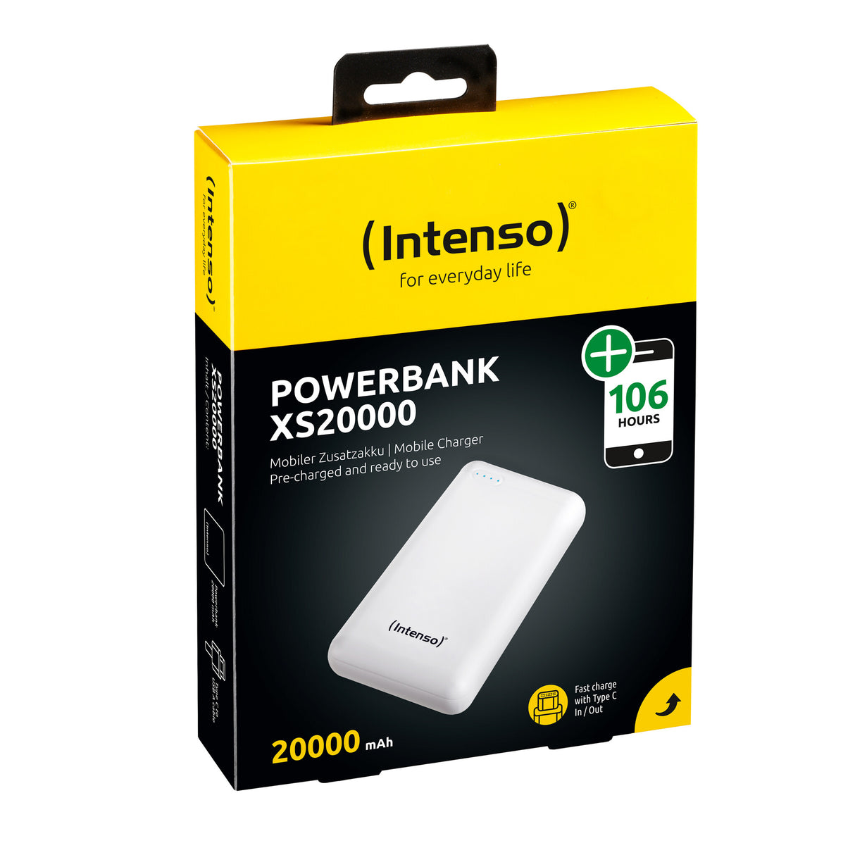 Intenso XS20000 Powerbank Zusatzakku LiPo 20000 mAh 7313552 Lithium polymer (LiPo) Hvid