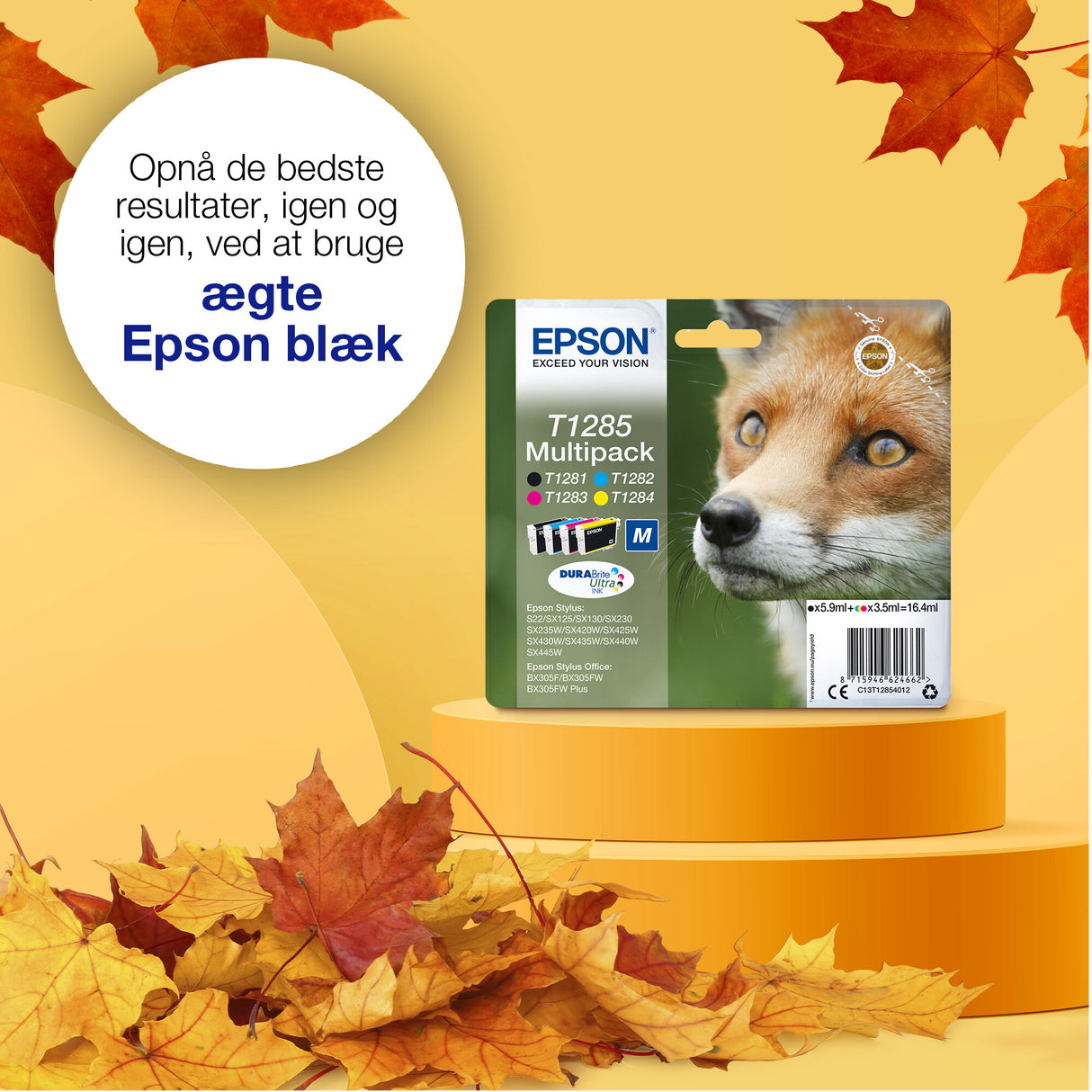 Epson Fox T1281 ræv DURABrite Ultra enkeltpakke sort blæk