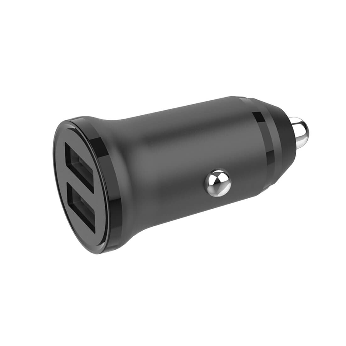 Gear Lader 12-24V 2xUSB 3.4A USB-C 2.0 Kabel 1m Sort