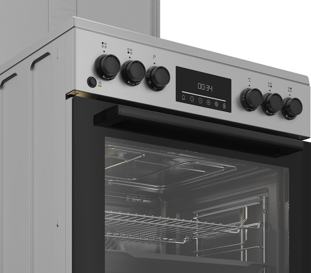 Beko FBM62320SDS Fritstående komfur Elektrisk Gaskomfur Sort, Sølv