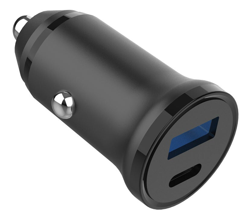 Gear Oplader 12/24V 1xUSB-C + 1xUSB-A PD 30W + QC18.0W MAX Sort