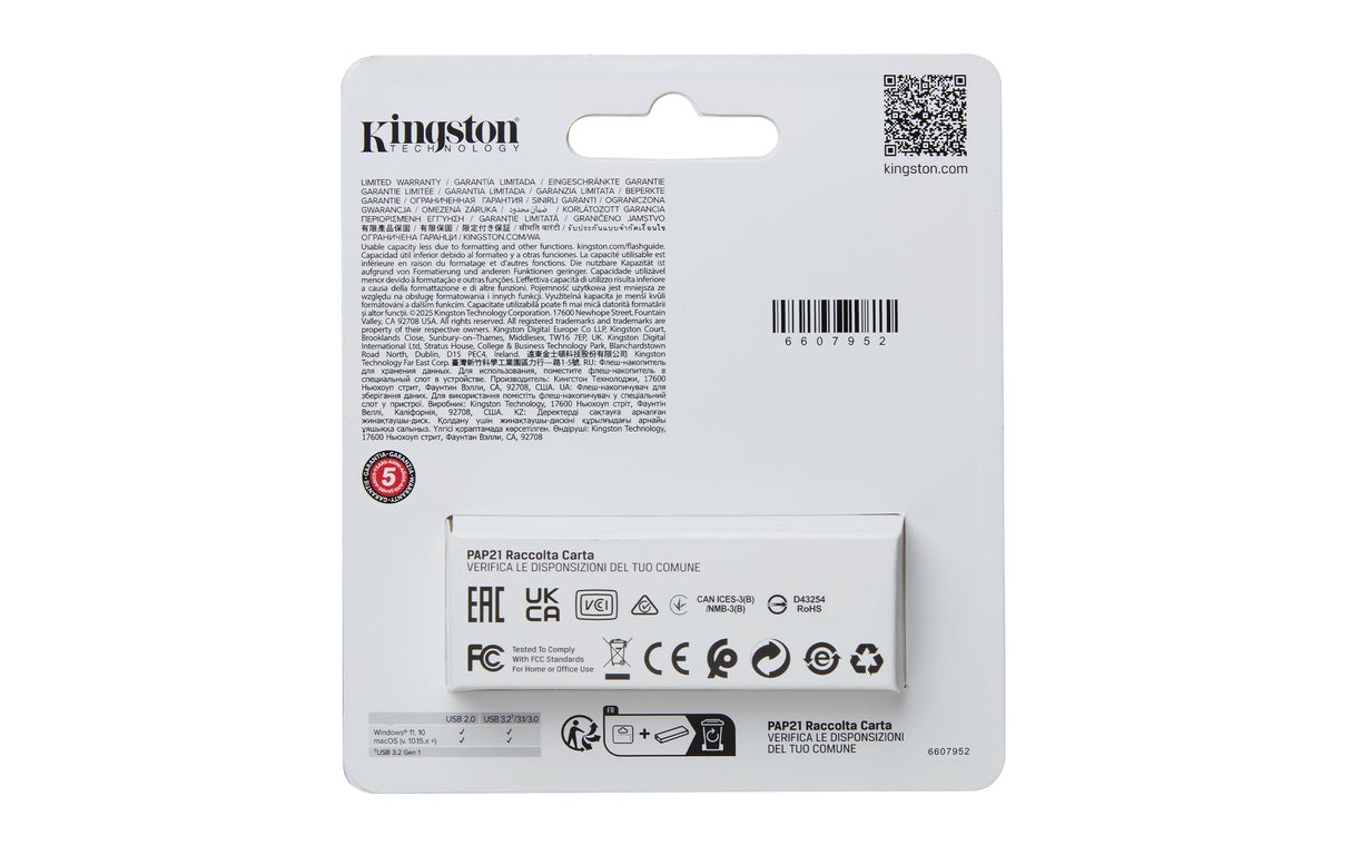 Kingston Technology DataTraveler 64 GB Portable USB 3.2 Gen 1 Exodia S (sort/sort)