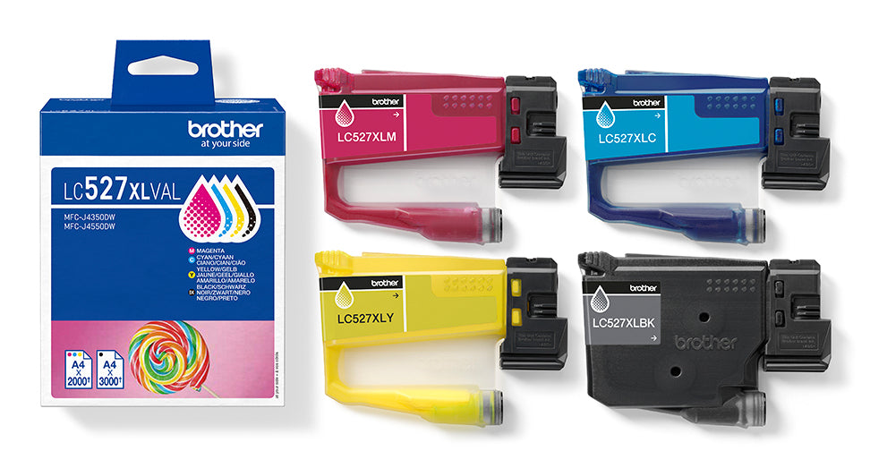 Brother LC527XLVAL blækpatron 4 stk Original Højt (XL) udbytte Sort, Blå, Magenta, Gul