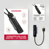 Axagon ADSA-FP2A interface-kort/adapter SATA, USB 3.2 Gen 1 (3.1 Gen 1)