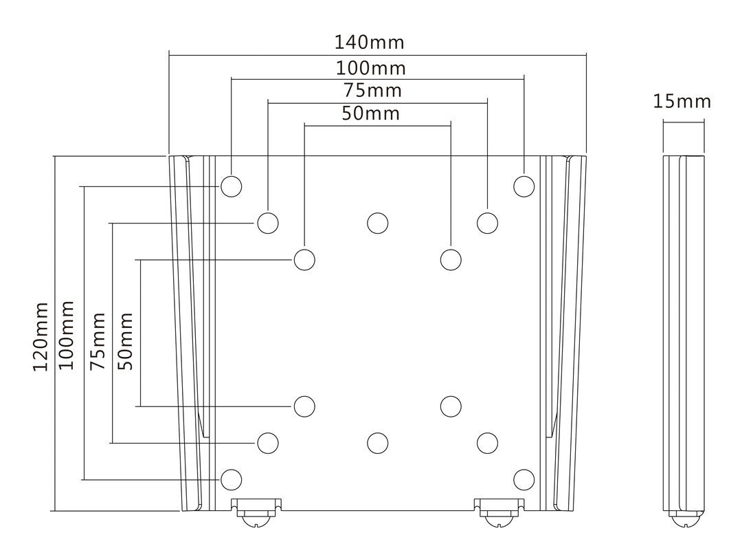 Multibrackets 2988 tv-beslag 81,3 cm (32") Sort