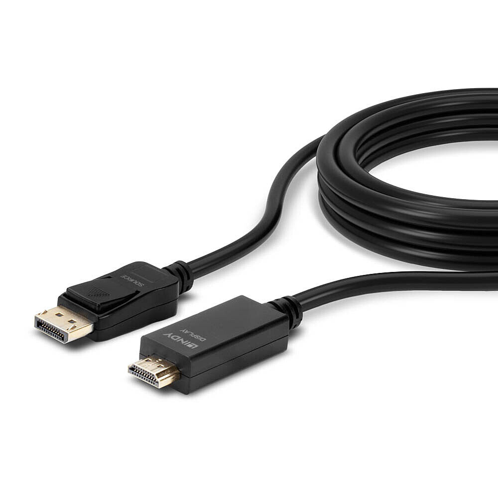 Lindy 36921 videokabel adapter 1 m DisplayPort HDMI Type A (Standard) Sort