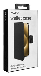Celly WALLY mobiltelefon etui 17,5 cm (6.9") Tegnebogsetui Sort