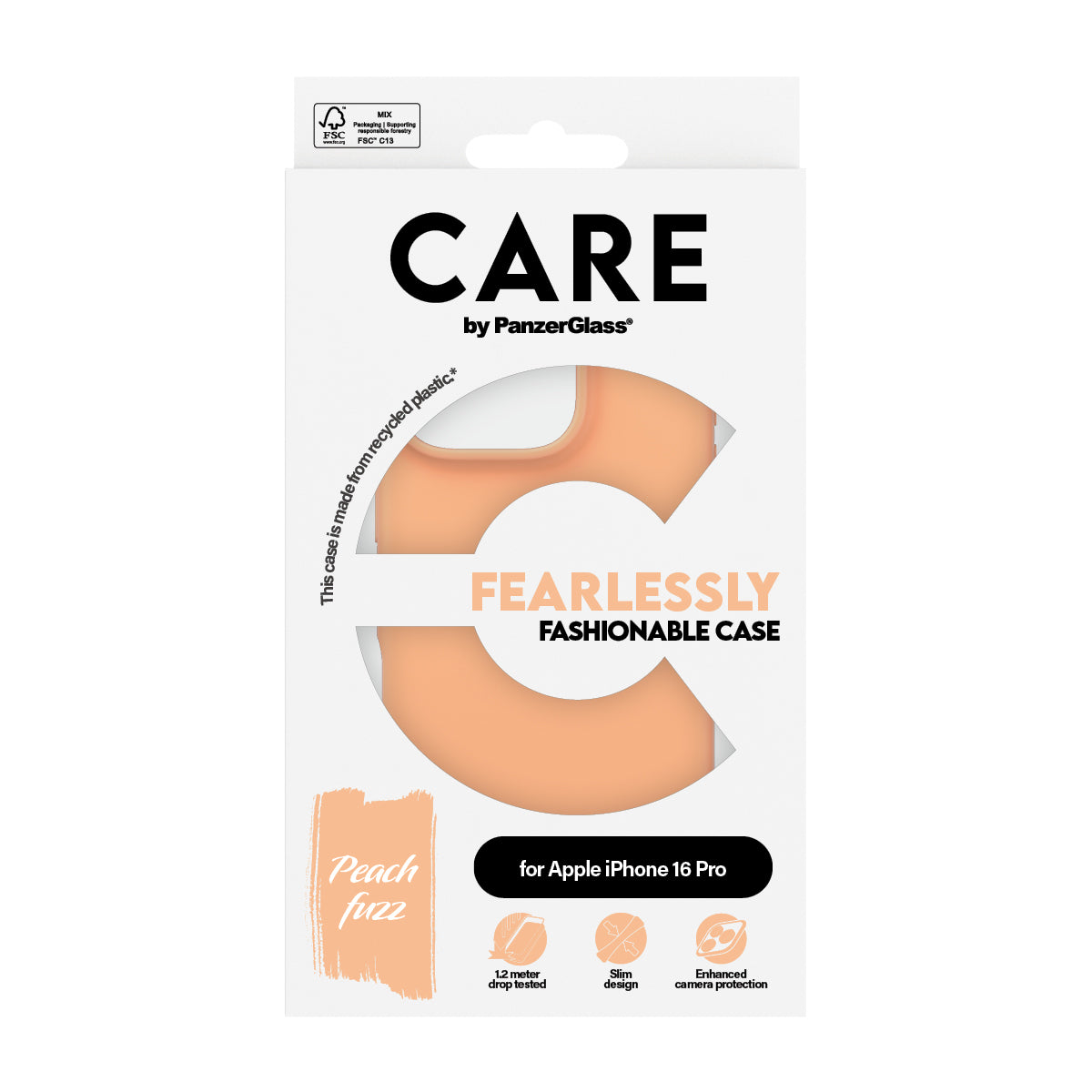 PanzerGlass CARE by ® Fashionable Case Peachy iPhone 16 Pro