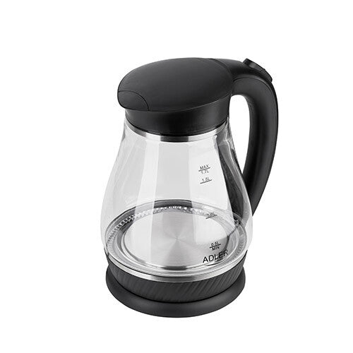 Adler AD 1274 B elkedel 1,7 L 2200 W Sort, Transparent