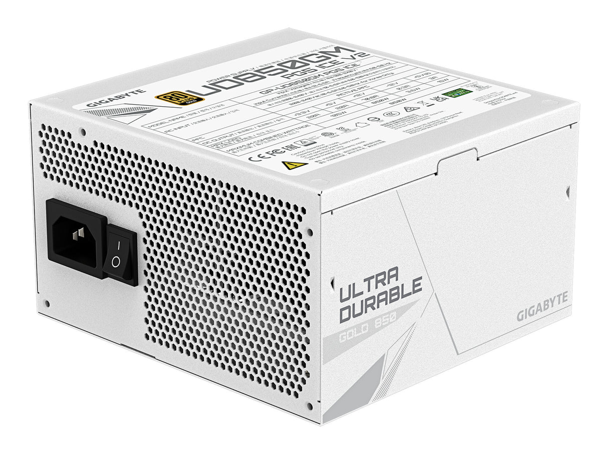 GIGABYTE UD850GM PG5 V2 ICE enhed til strømforsyning 850 W 20+4 pin ATX ATX Hvid