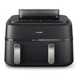Philips 5000 series NA551/00 frituregryde Dobbelt 9 L Enkeltstående 2750 W Varmluftsteger Sort, Sølv