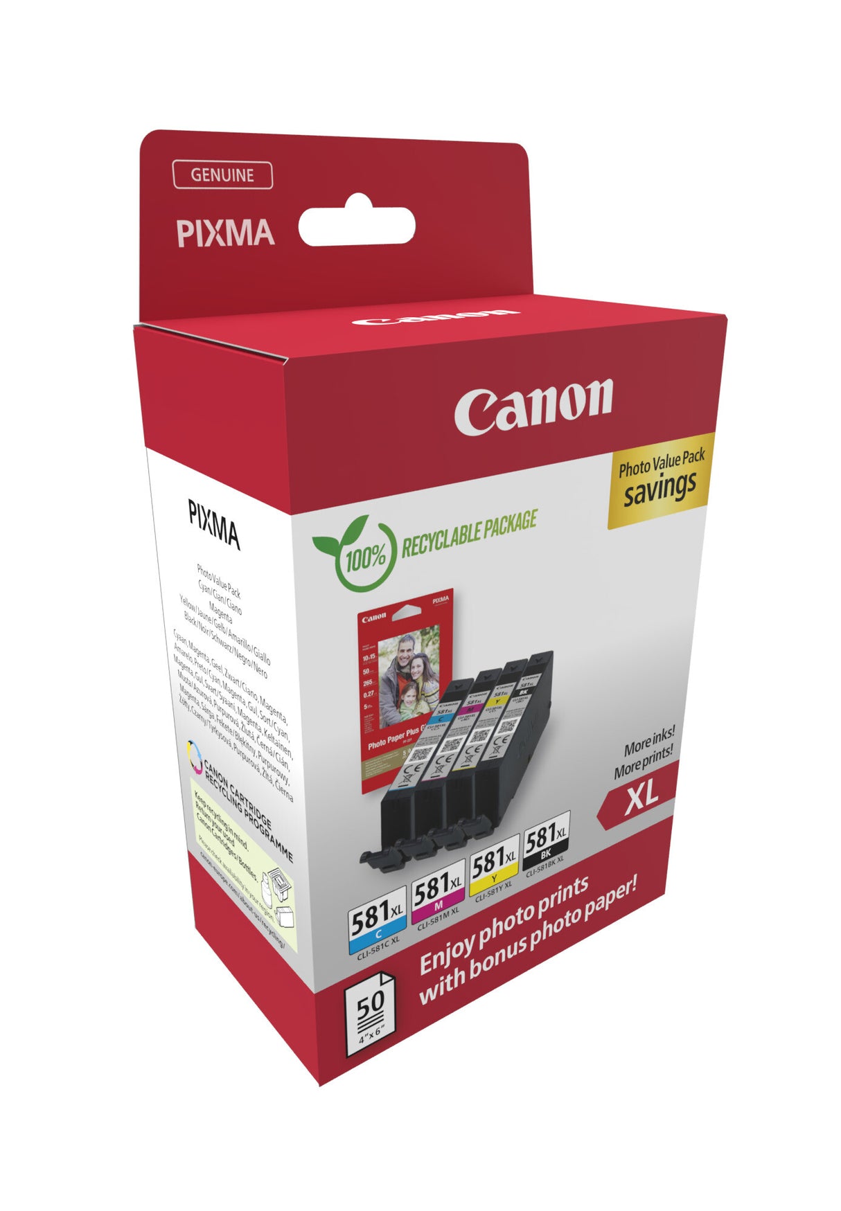 Canon 2052C006 blækpatron 4 stk Original Højt (XL) udbytte Sort, Blå, Magenta, Gul