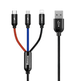Colorfone CAMLT-BSY01 USB-kabel 1,2 m USB A 3 x USB C Sort, Rød, Blå
