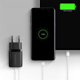 Axagon ACU-PQ20 wall charger QC3.0/AFC/FCP+ PD type-C 20 W - schwarz - USB Typ C Mobiltelefon, Smartphone, SmartWatch, Tablet, Universel Sort Vekselstrøm Hurtig opladning Indendørs