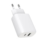 Gear Oplader 220V 1xUSB-C + 1xUSB-A PD/PPS 30W + 18W QC Hvid