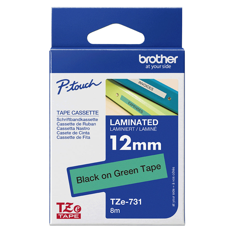 Brother TZe 731 Lamineret bånd  (1,2 cm x 8 m) 1kassette(r)