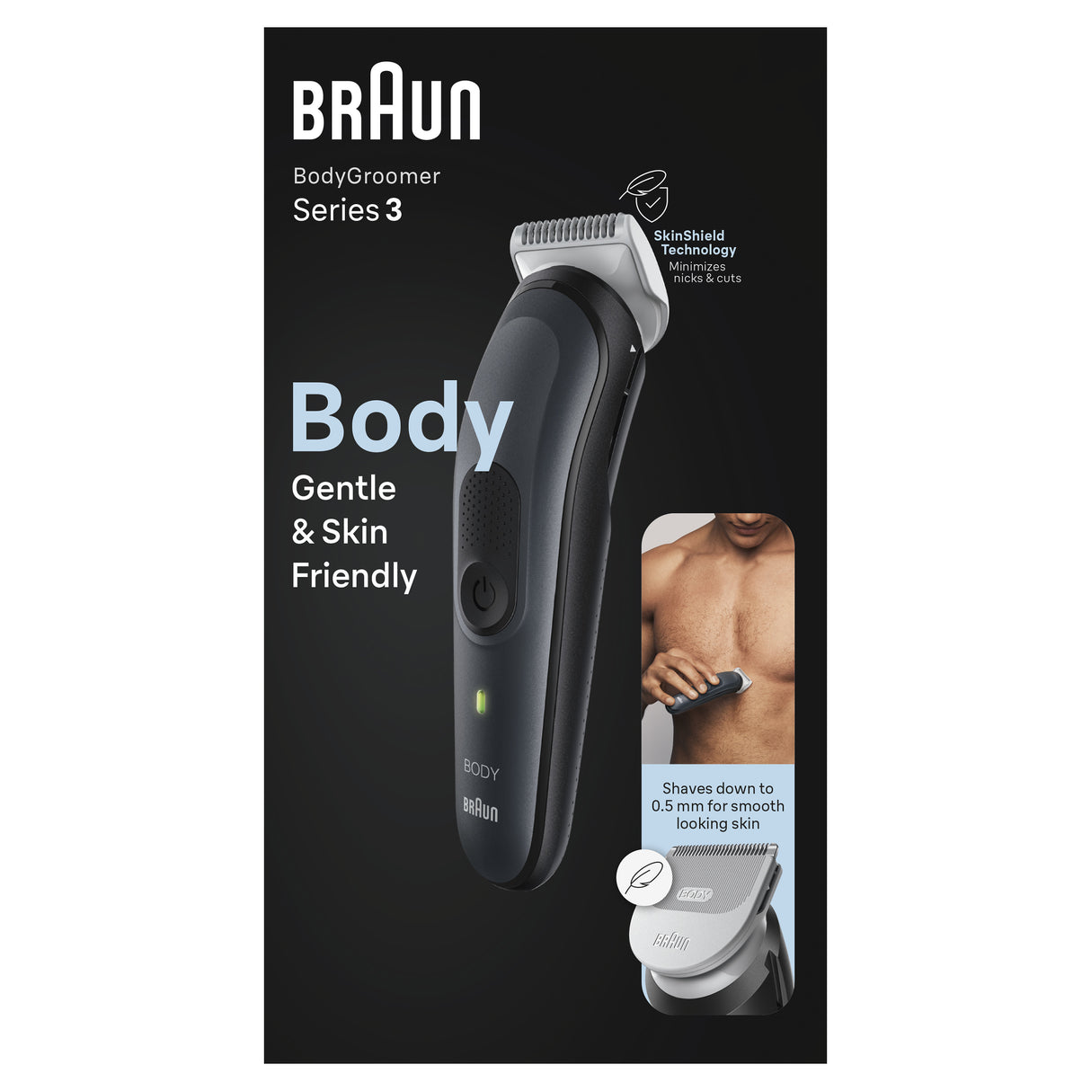 Braun BodyGroomer 3 BG3340 Sort, Grå
