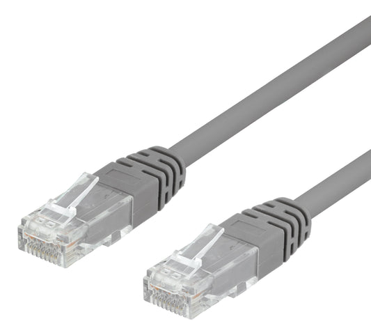 PATCH NETVÆRKSKABEL CAT 5E, RJ45, F/UTP, GRÅ, 1 M