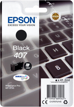 Epson 407L tastatur DURABrite Ultra enkeltpakke sort blæk