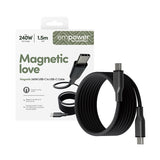 PanzerGlass empower by ® Magnetic 240W USB-C to USB-C Kabel | USB 2.0 | 1.5M | Space Black