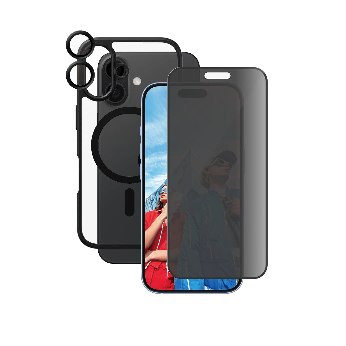 PanzerGlass CARE by ® Flagship 3-in-1 Privacy Pakke iPhone 16
