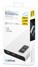Platinet PMPB10WQC726W powerbank Lithium polymer (LiPo) 10000 mAh Hvid