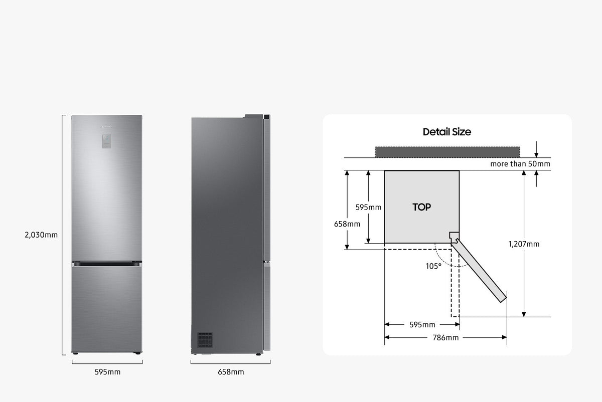Samsung RB38C607AS9 Fritstående 387 L Rustfrit stål
