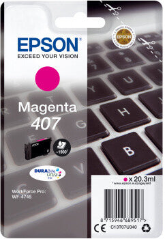 Epson 407L tastatur DURABrite Ultra enkeltpakke magenta blæk