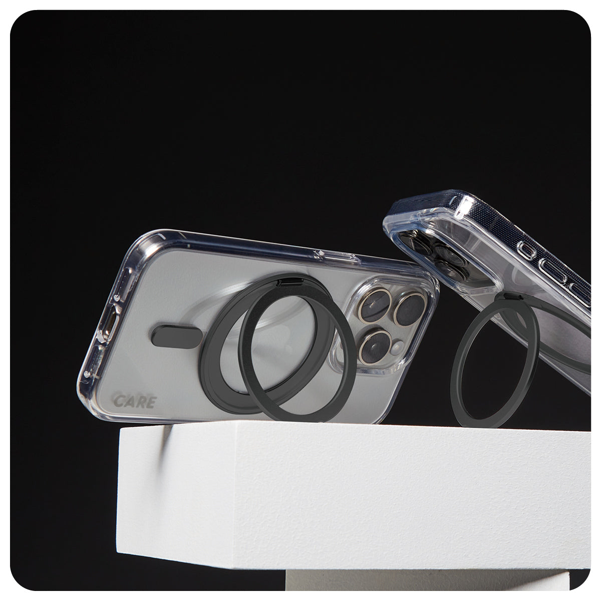 PanzerGlass CARE by ® Feature Case Transparent m. Sort Kickstand & MagSafe iPhone 16 Pro Max