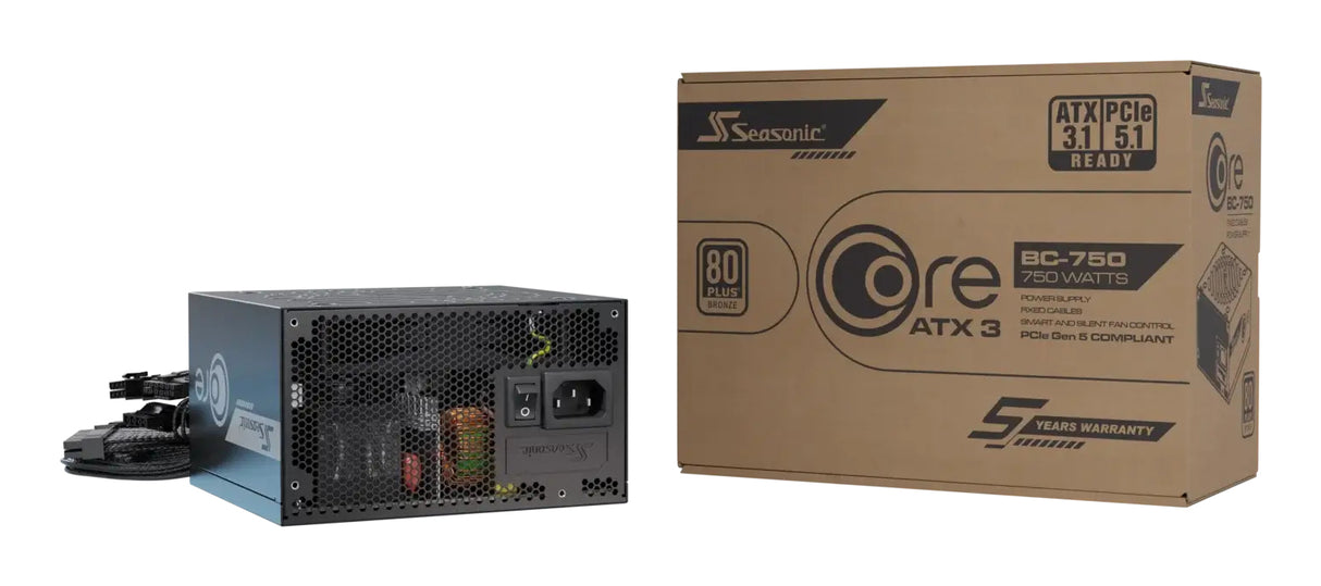 Seasonic CORE BC-750 ATX 3.1 enhed til strømforsyning 750 W 20+4 pin ATX Sort