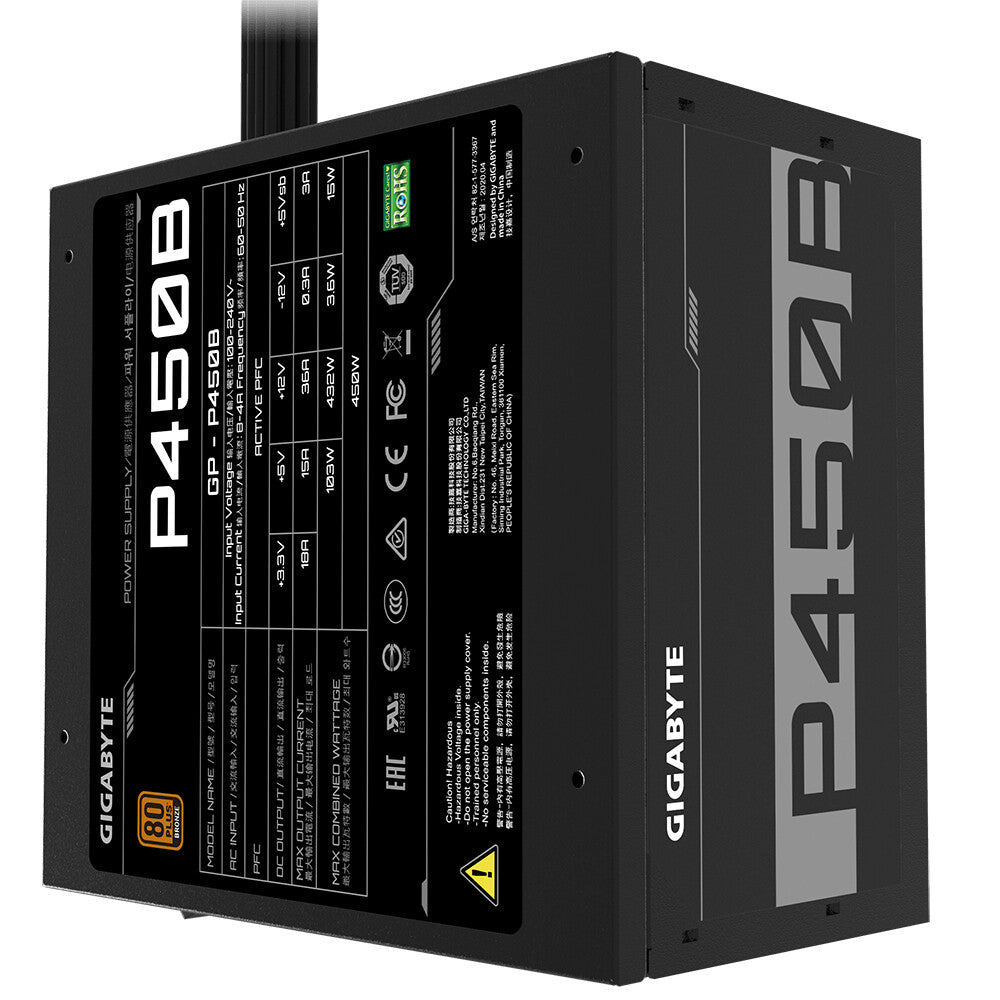 GIGABYTE P450B enhed til strømforsyning 450 W 20+4 pin ATX ATX Sort