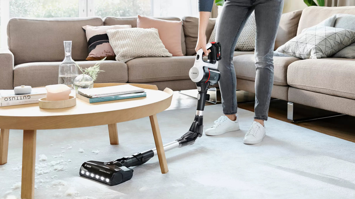 Bosch BBS711W stav støvsuger & elektrisk kost 2-i-1 stangstøvsuger Batteri Dry Hygiejnefilter Poseløs 0,3 L Hvid
