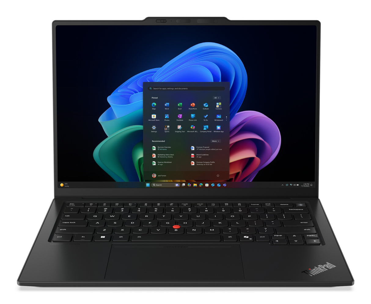 Lenovo ThinkPad X1 Carbon Gen 14 Aura Edition Copilot+ PC Intel Core Ultra 7 355 Laptop 35,6 cm (14") Berøringsskærm WUXGA 32 GB LPDDR5x-SDRAM 512 GB SSD Wi-Fi 7 (802.11be) Windows 11 Pro Nordisk Sort