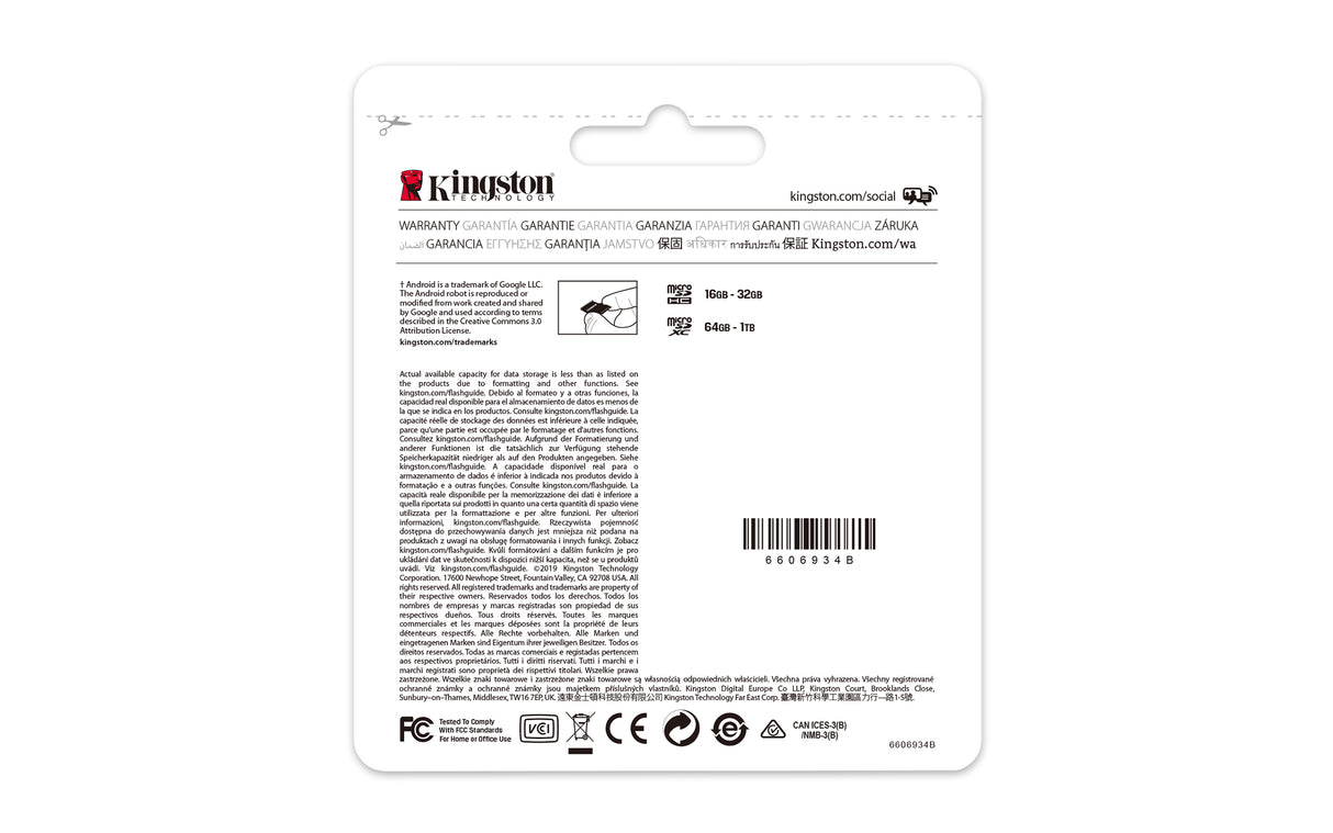 Kingston Technology Canvas Select 512 GB micSDXC Plus 100R A1 C10-kort + ADP