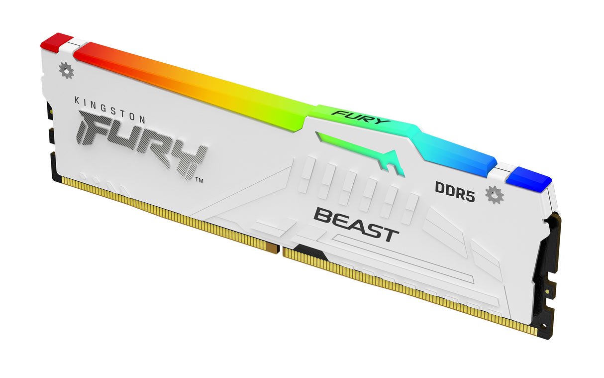 Kingston Technology FURY Beast 32 GB 6000 MT/s DDR5 CL30 DIMM (sæt med 2) White RGB EXPO
