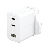 PanzerGlass empower by ® Turbo 70W Multiple Oplader inkl. 2 x USB-C + USB-A | UK Stik | Silver White